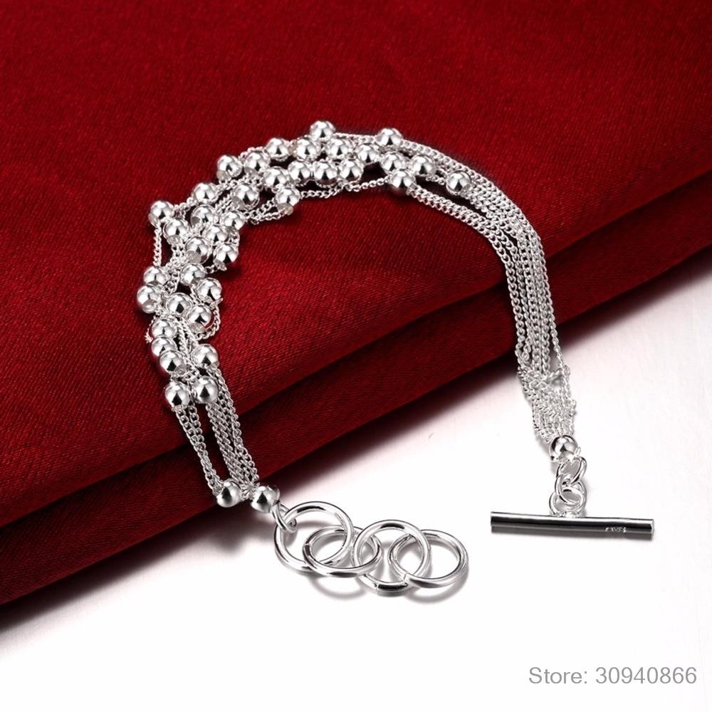 S925 silver bracelet female wind fashion personality elliptical Bracelet  temperament pierced circle hand S2449 - 1000030002