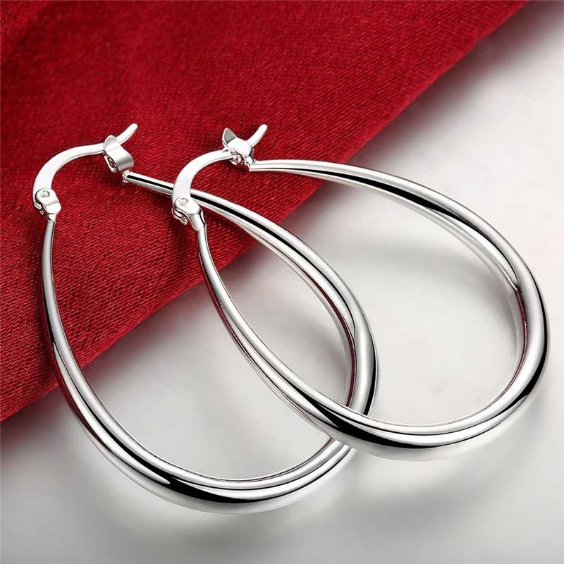 Smooth Circle 925 Silver Hoop Earrings - Kirijewels.com