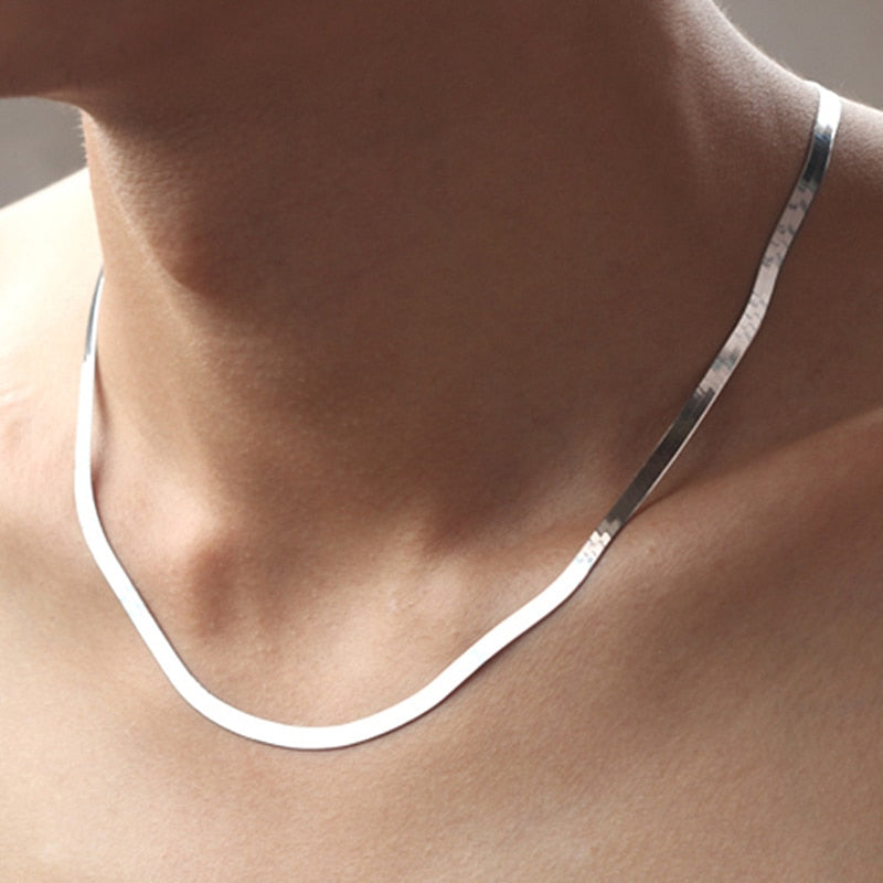 Ana 4MM 925 Sterling Silver Blade Chain Necklace