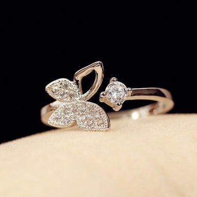 Ava Adjustable 925 Sterling Silver Butterfly Ring - Kirijewels.com