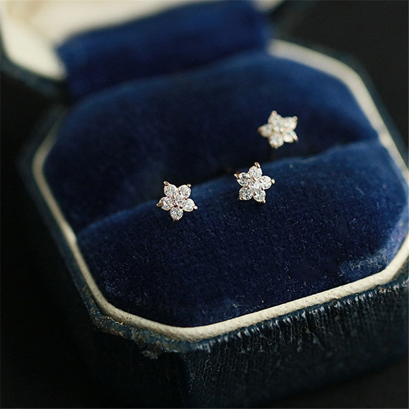 Eva 14k Gold Pavé Crystal Five-Pointed Star Earrings