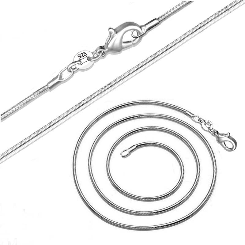 Eva Fashion 925 Sterling Silver Snake Chain Necklace