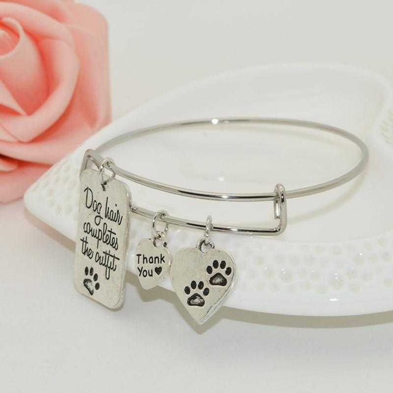 Free Dog Lover's Expandable Charm Bracelet-bangle-Kirijewels.com-Antique Silver Plated-Kirijewels.com