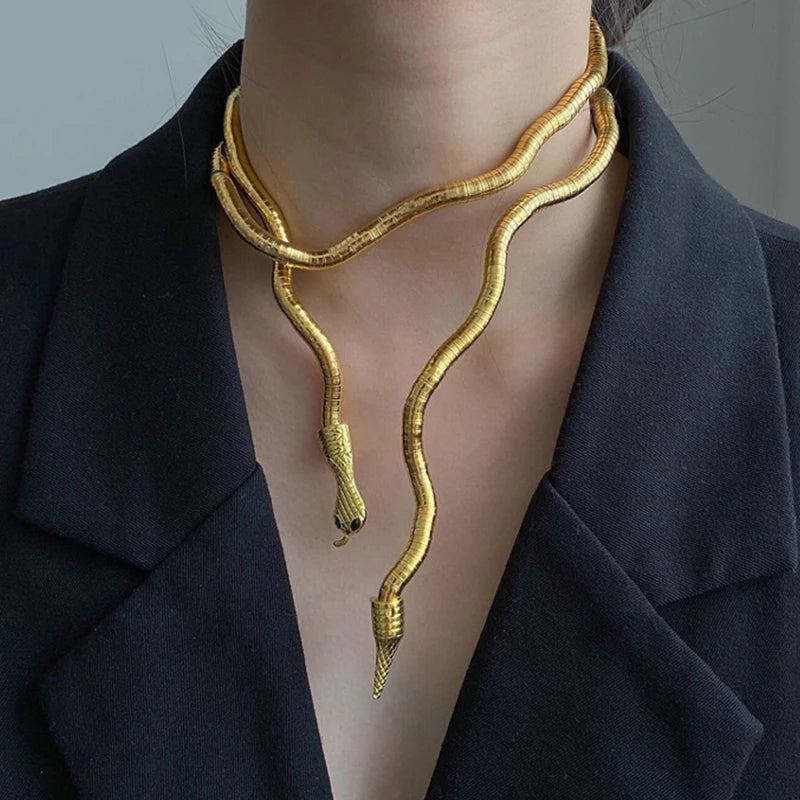 Multilayer Tin Alloy Snake Chain Necklace
