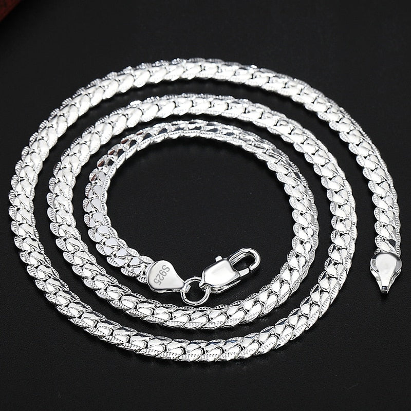 Full Sideways 925 Sterling Silver Chain Necklace