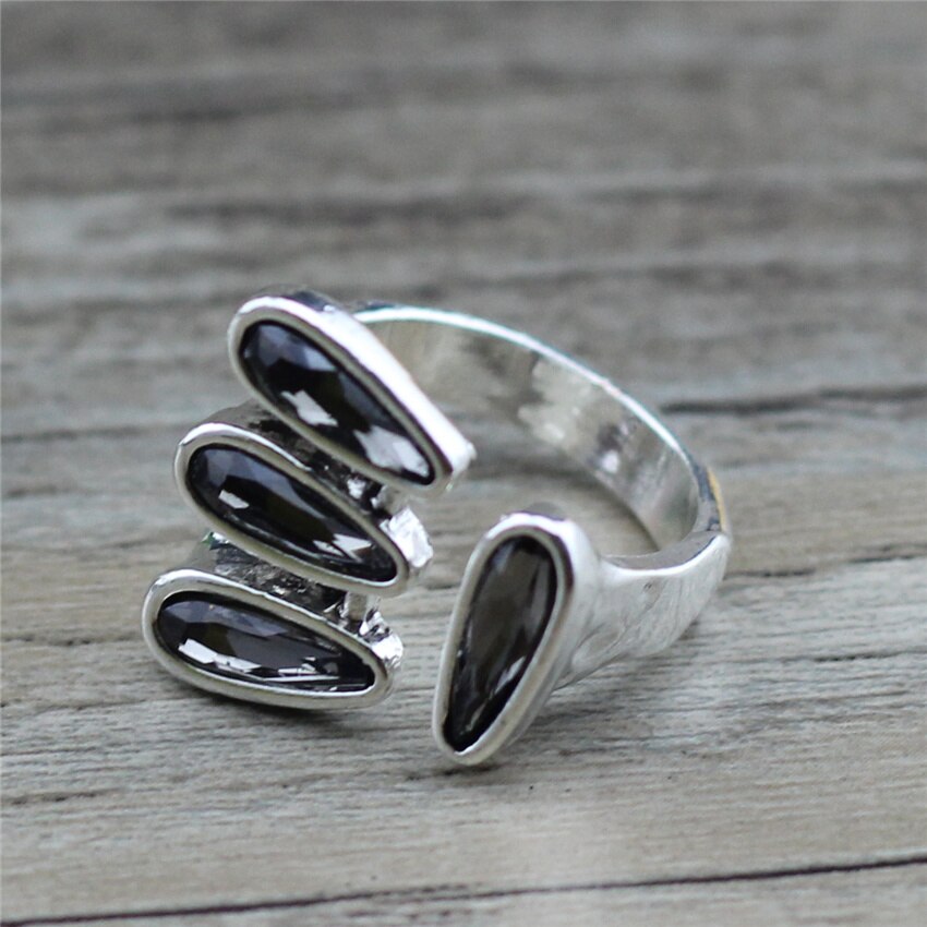 Emma Crystal Open Adjustable Wedding Ring