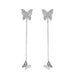 Micro CZ Zircon 925 Sterling Silver Butterfly Earrings - Kirijewels.com