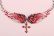 Crystal Angel Wing Cross Necklace/2-Pendant Necklaces-Kirijewels.com-red crystal-Kirijewels.com