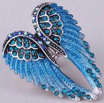 Free Angel Wings Stretch Ring-Rings-Kirijewels.com-Resizable-blue-Kirijewels.com