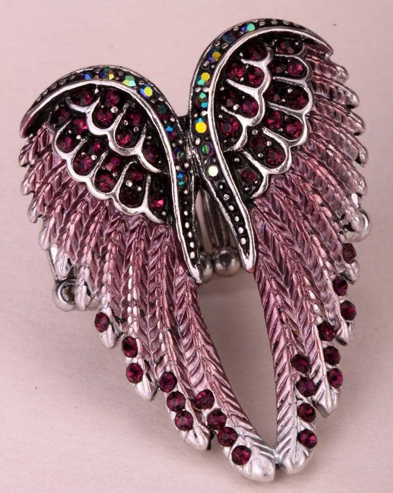 Free Angel Wings Stretch Ring-Rings-Kirijewels.com-Resizable-purple-Kirijewels.com