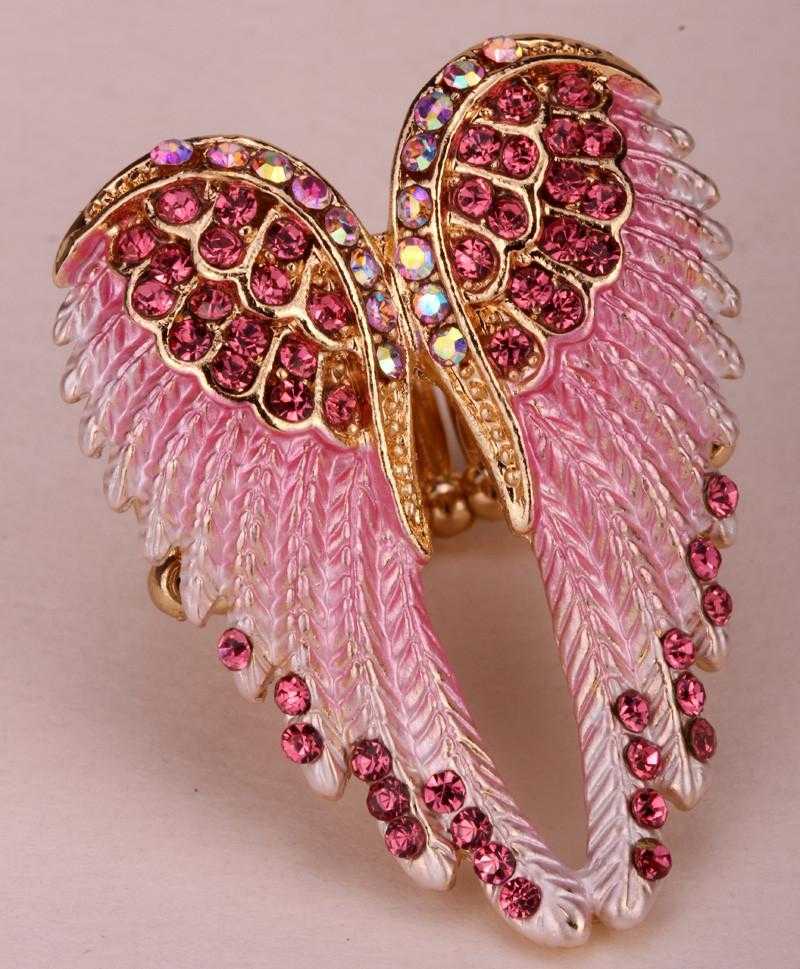 Angel Wing Ring Stretch-Rings-Kirijewels.com-Resizable-gold pink-Kirijewels.com
