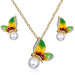 Imitation Pearl Butterfly Jewelry Set - Kirijewels.com