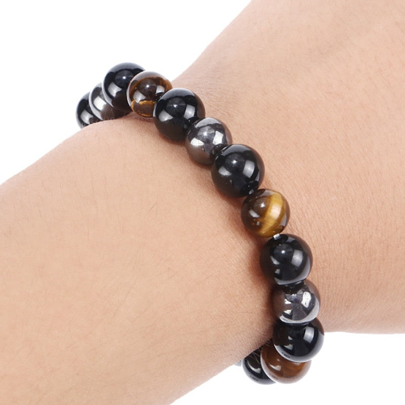 Black Obsidian Yoga Bead Anklet Bracelet