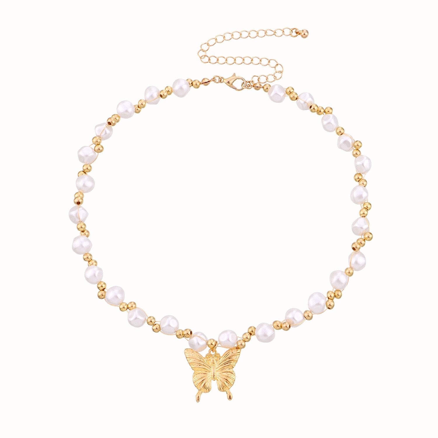 Beata Pearl Butterfly Necklace