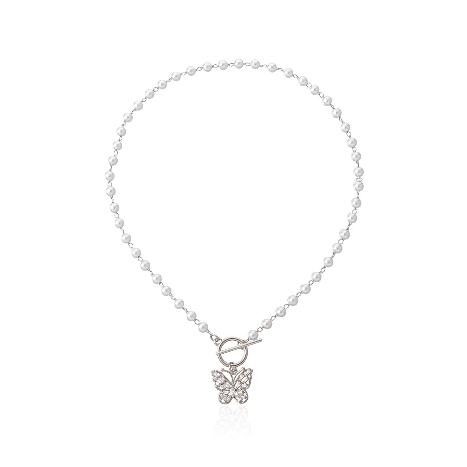 Beata Pearl Butterfly Necklace