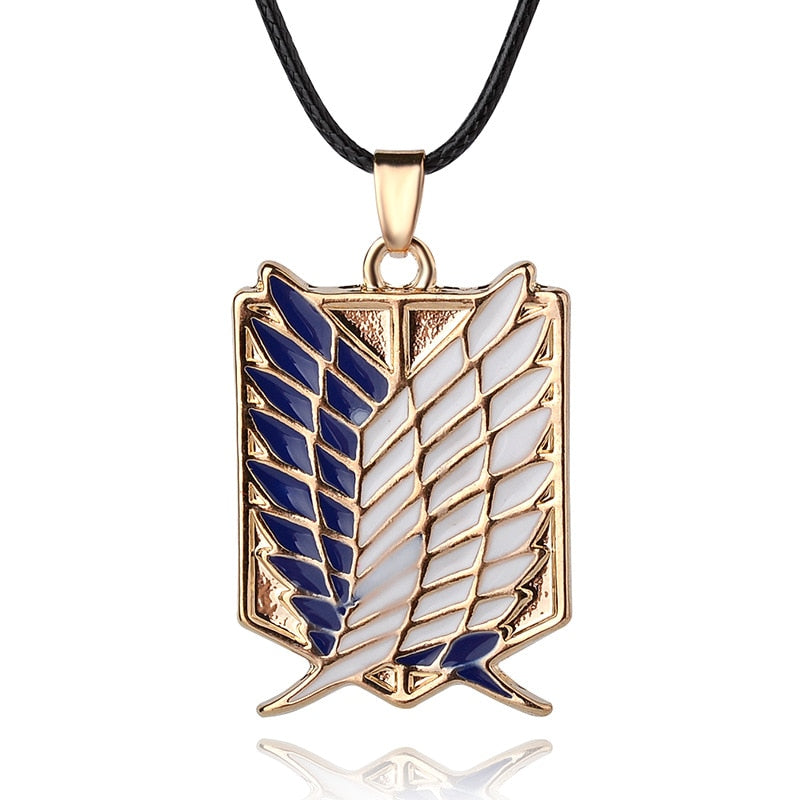 Wings Of Liberty Feather Leather Chain Necklace