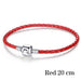 Silver Plated Genuine Leather Bracelet-Bracelet-Kirijewels.com-20cm red-Kirijewels.com