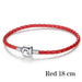 Silver Plated Genuine Leather Bracelet-Bracelet-Kirijewels.com-18cm red-Kirijewels.com