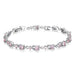 Gold Plated Crystal Link Chain Bracelet-Chain & Link Bracelets-Kirijewels.com-Pink-Kirijewels.com