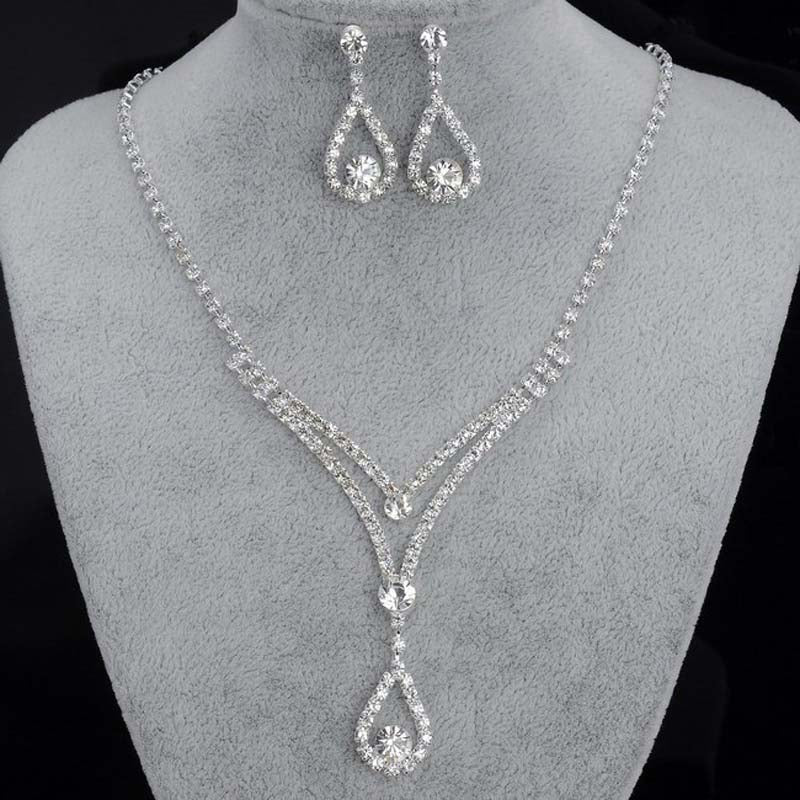 Bridesmaid Rhinestone Crystal Wedding Jewelry Set