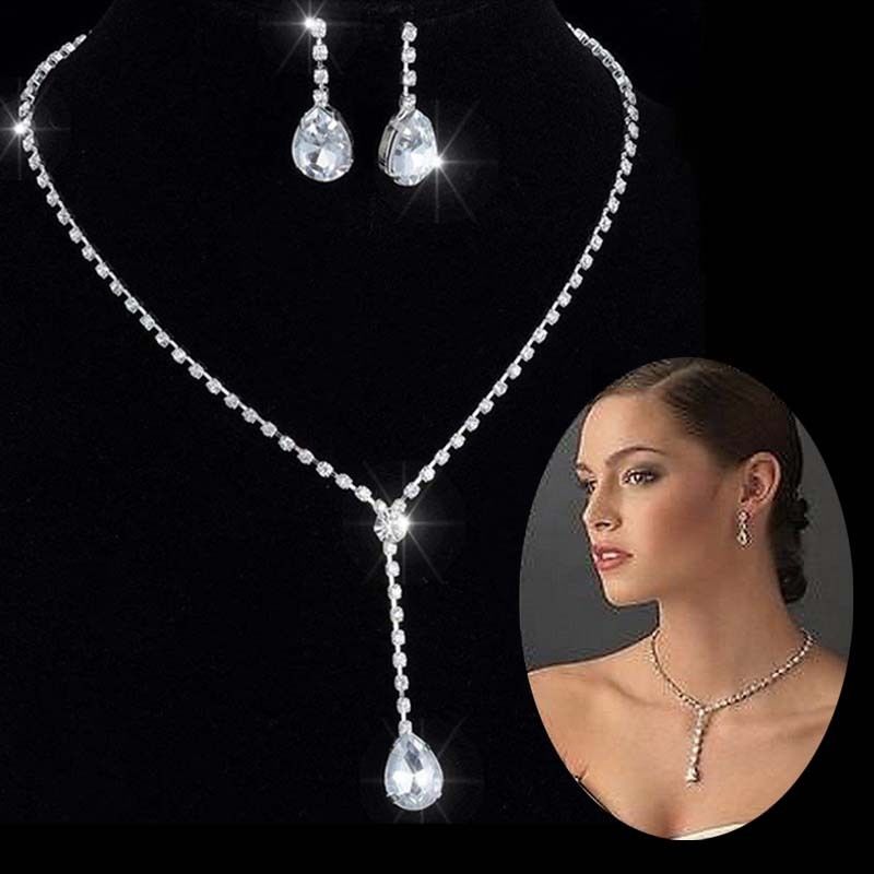 Bridesmaid Rhinestone Crystal Wedding Jewelry Set