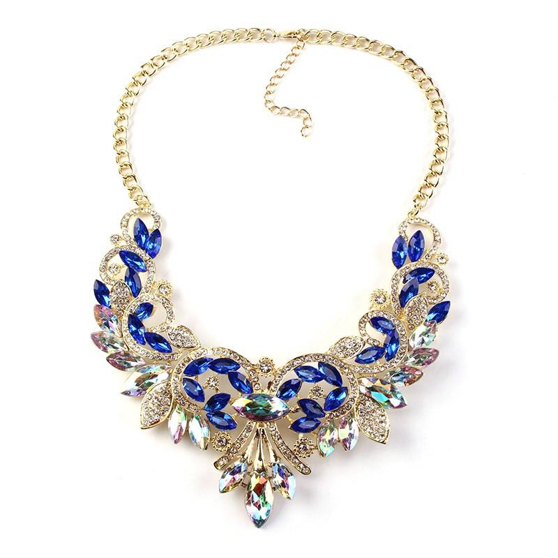 Best Lady Crystal Statement Necklace-Pendant Necklaces-Kirijewels.com-blue-Kirijewels.com
