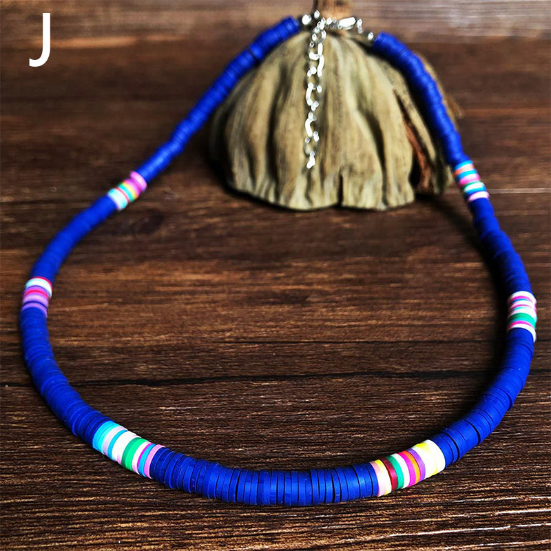 Bohemian Clay Beaded Adjustable Rainbow Necklace
