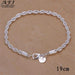 Free Sterling Silver Twisted Chain Bracelet-Bracelet-Kirijewels.com-sliver 5-Kirijewels.com