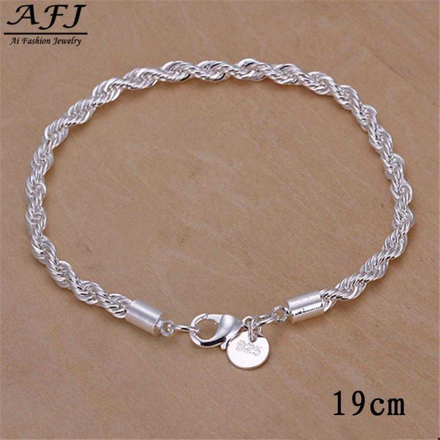 Free Sterling Silver Twisted Chain Bracelet-Bracelet-Kirijewels.com-sliver 5-Kirijewels.com