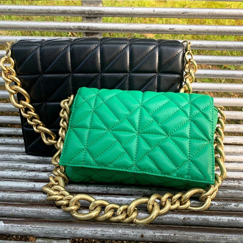 Nina Thick Chain Clutch Shoulder Handbag —
