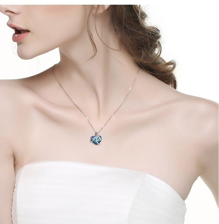 Valentine Heart Of The Ocean Crystal Necklace