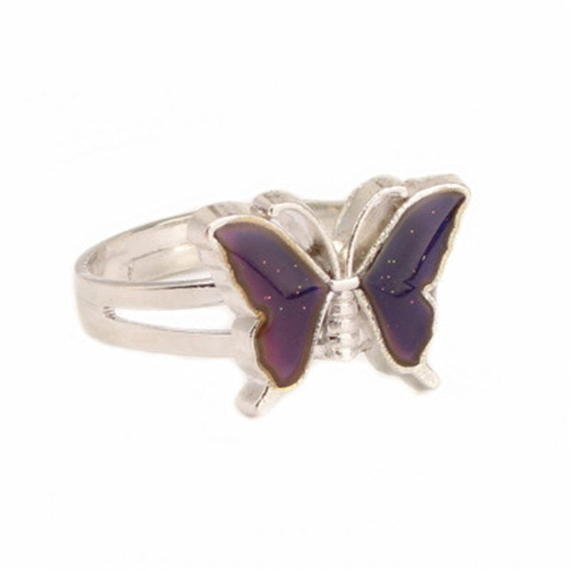 Emotion Temperature Adjustable Butterfly Ring