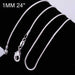 Sterling Silver Snake Chain Necklace-Necklace-Kirijewels.com-24 inchs-Kirijewels.com