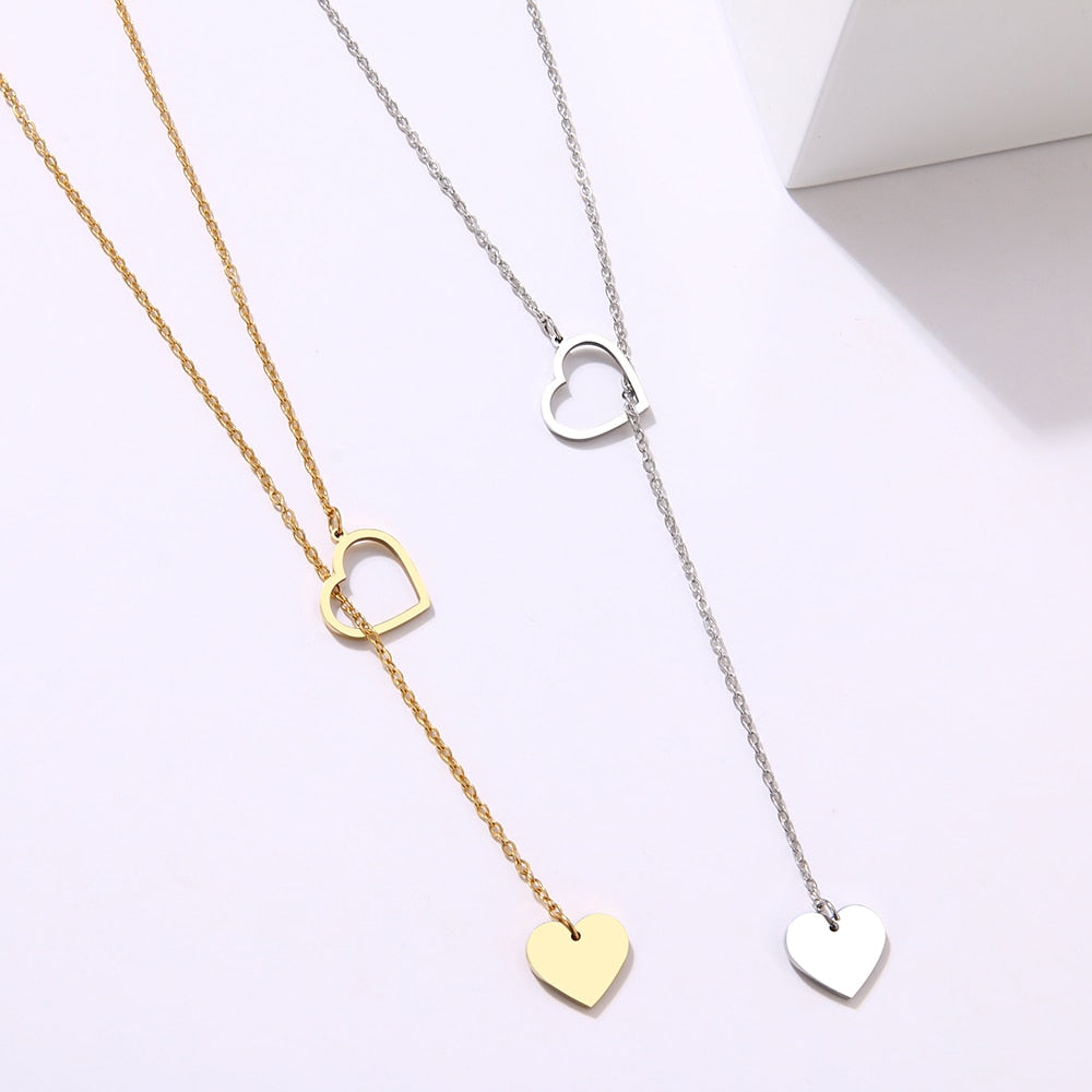 Stainless Steel Heart-Shaped Necklace