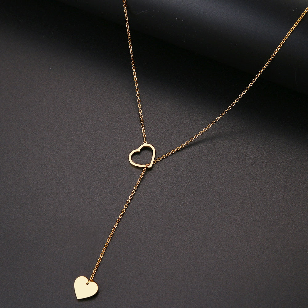 Stainless Steel Heart-Shaped Necklace