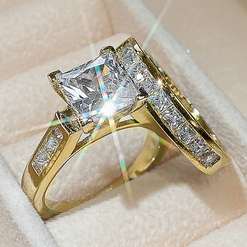 Fridja Engagement Ring for Women Alloy Cubic Zirconia Wedding Band Bridal  Set 2PC Ring Bridal Zircon Diamond Elegant Engagement Wedding Band Ring Set  - Walmart.com
