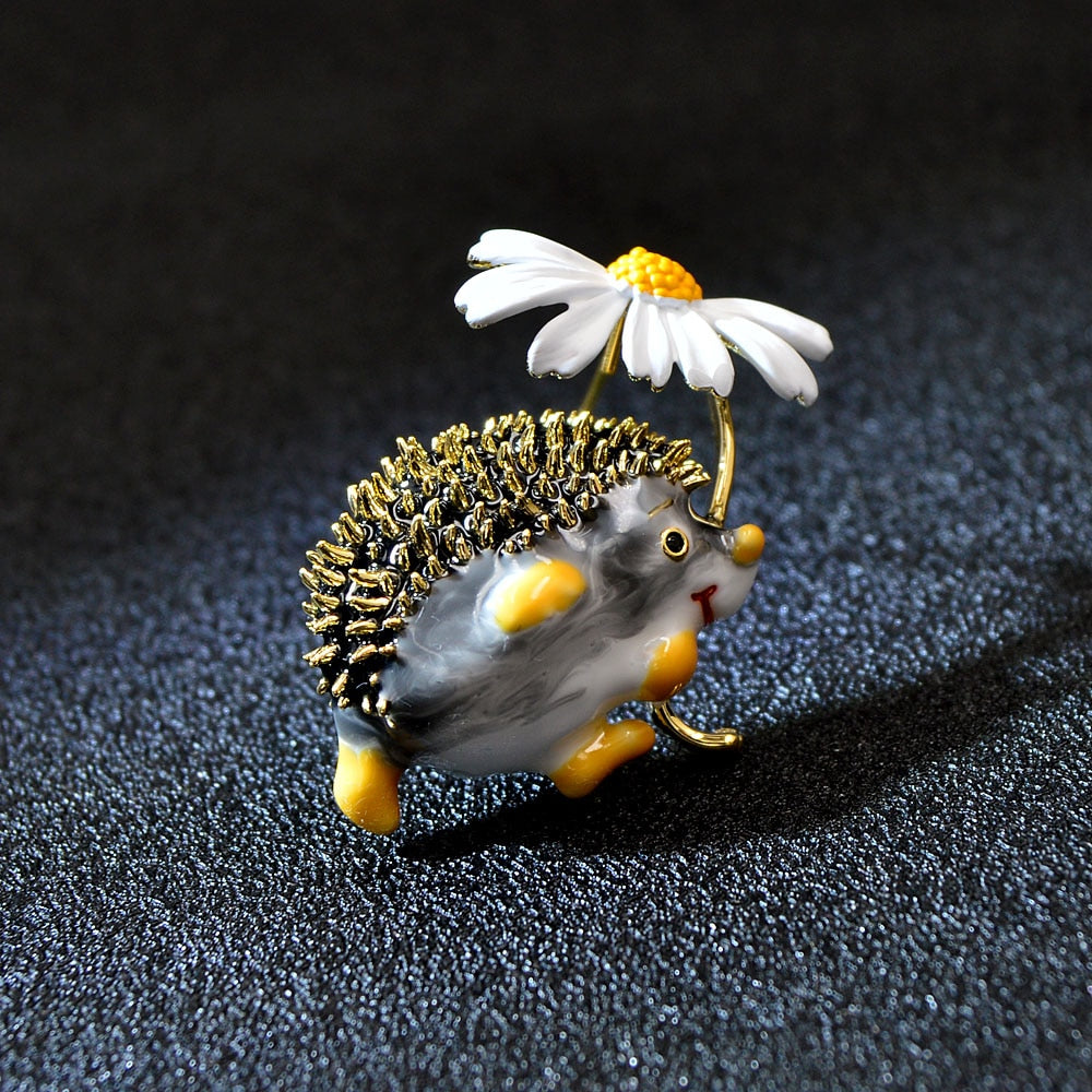 Flower Hedgehog Brooch
