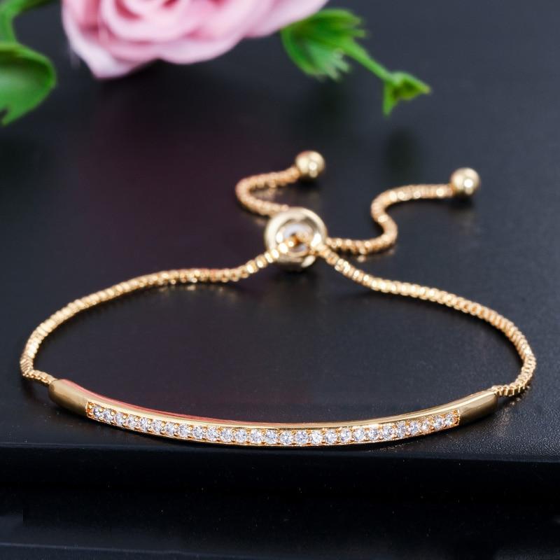 Cubic Zirconia Bar Slider Adjustable Bracelet - Kirijewels.com