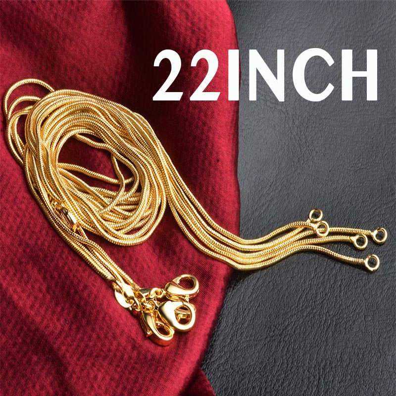 Super Thin 925 Sterling Silver Snake Chain Necklace-Necklace-Kirijewels.com-22 inch Blue Zinc Plated-Kirijewels.com