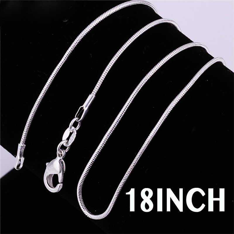 Super Thin 925 Sterling Silver Snake Chain Necklace-Necklace-Kirijewels.com-18inch silver-Kirijewels.com