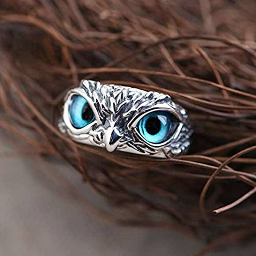 Charm Vintage Owl Engagement Wedding Ring