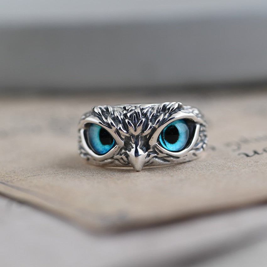 Charm Vintage Owl Engagement Wedding Ring