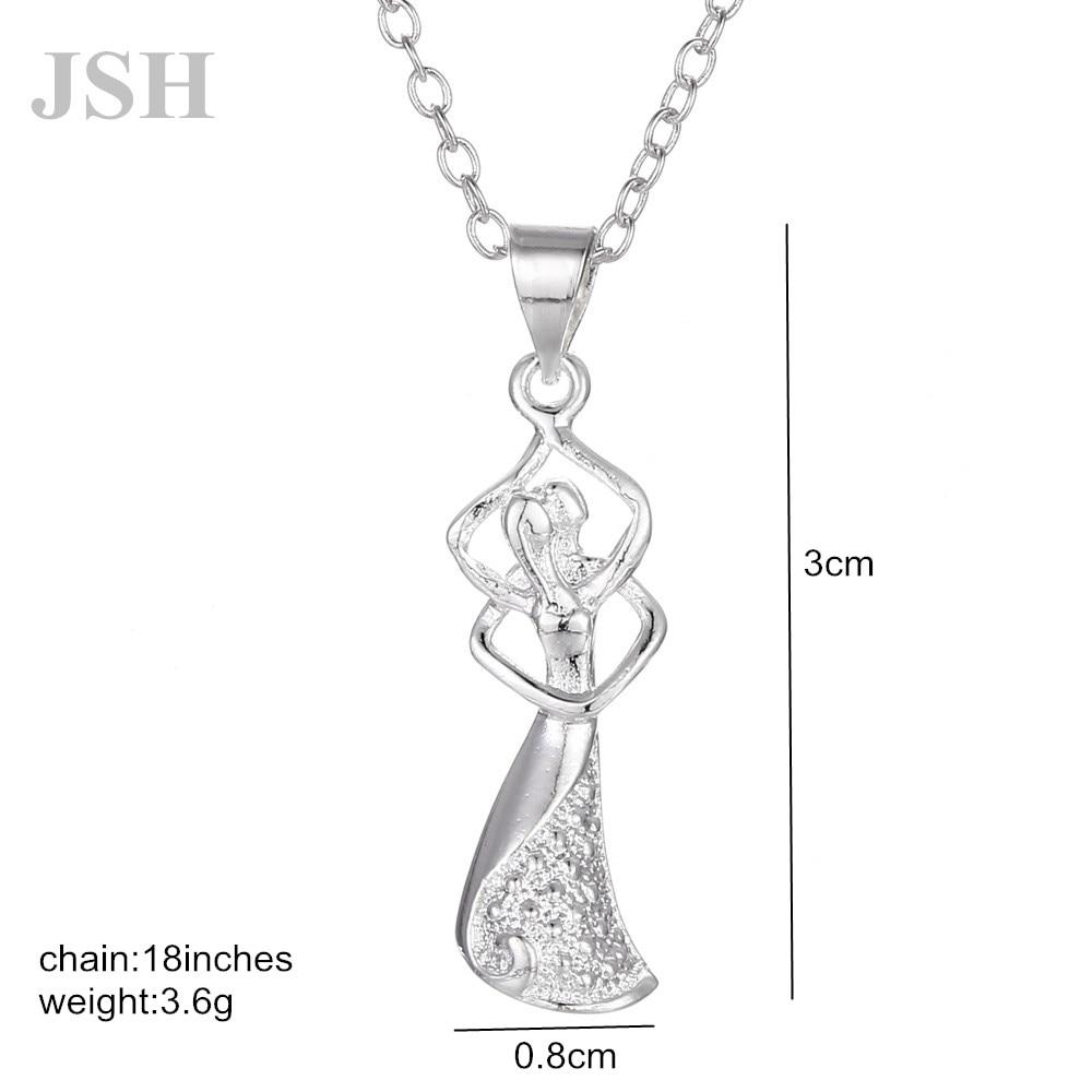 Crystal Silver Plated Heart Mother Necklace - Kirijewels.com