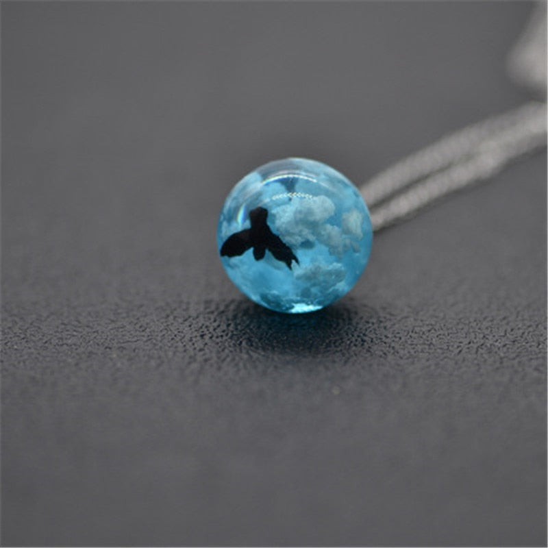 Round Ball Moon Cloud Chain Necklace
