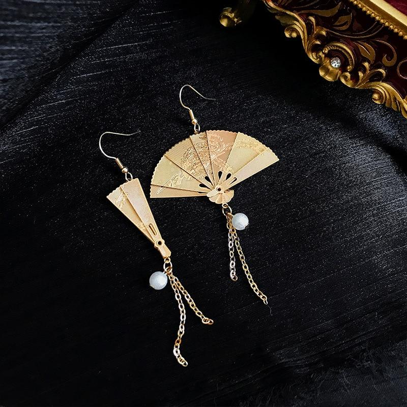 Folding Fan Hanging Dangle Earrings - Kirijewels.com