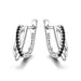 Genuine 925 Sterling Silver Black Spinel Stone Stud Earrings - Kirijewels.com