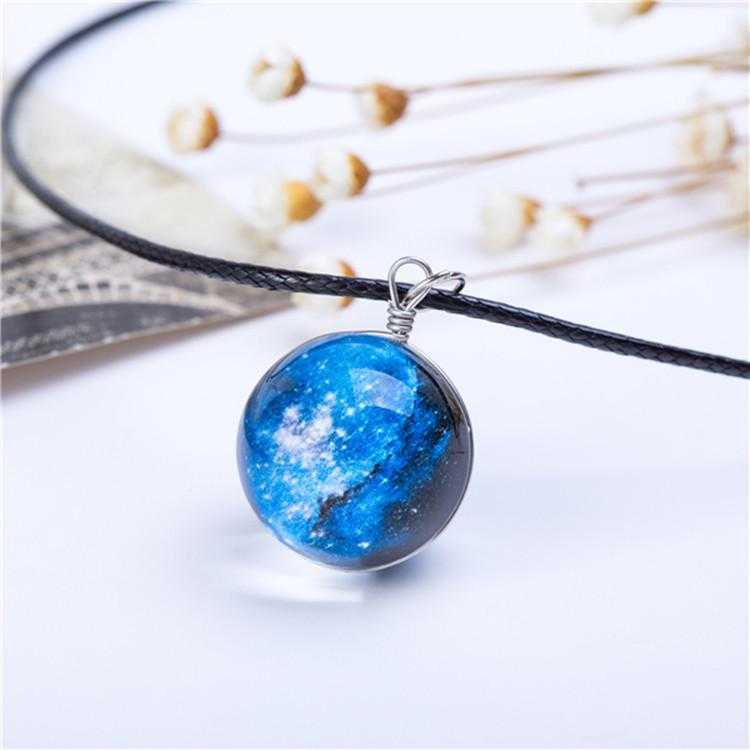 Planet Galaxy Necklace-Pendant Necklaces-Kirijewels.com-Blue Milky Way-Kirijewels.com