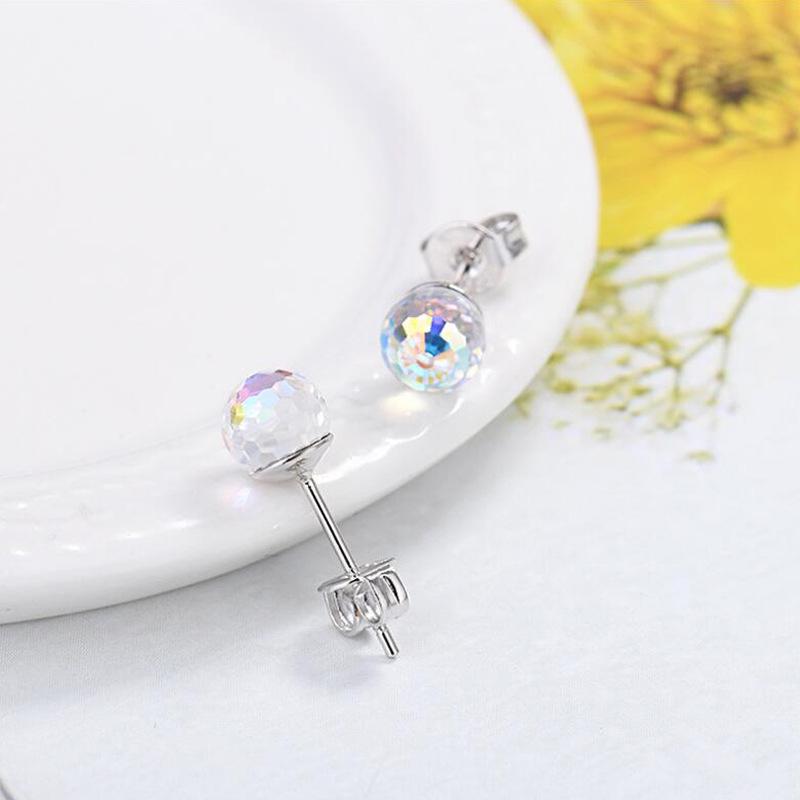 Crystal Rhinestone Ball Rainbow Stud Earrings