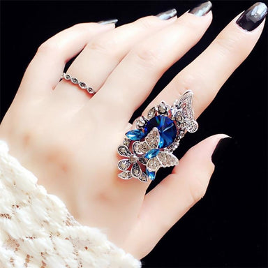 Monarch Crystal Butterfly Wedding Ring - Kirijewels.com