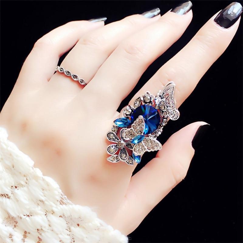 Monarch Crystal Butterfly Wedding Ring - Kirijewels.com